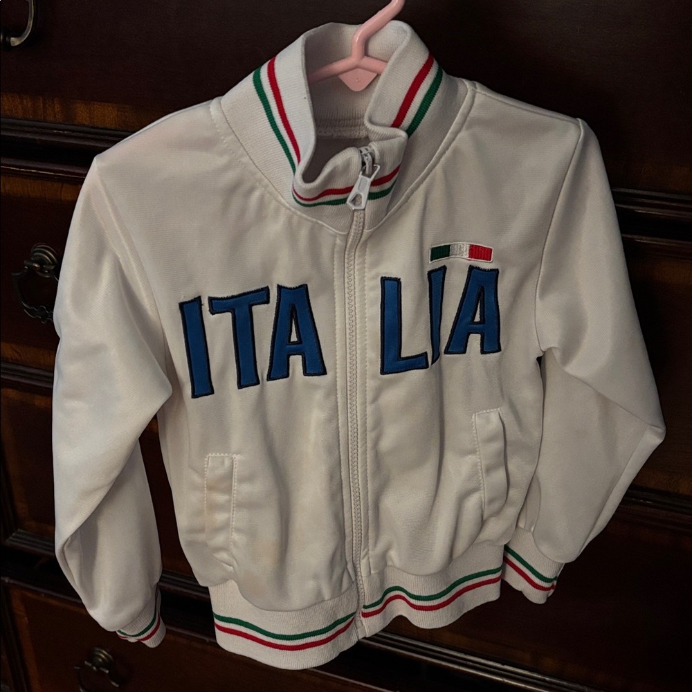 White Italia Track Jacket for kids - Picture 4 of 4